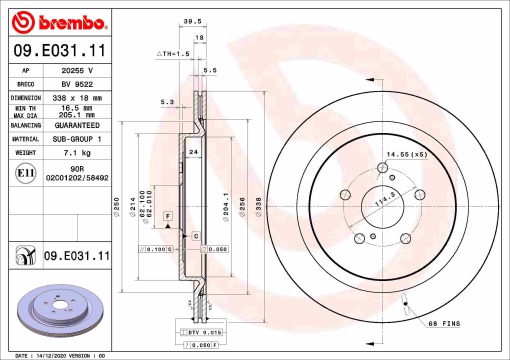 Disc frana Spate Dreapta/Stanga potrivit LEXUS RX 2.0/3.5/3.5H 10.15- - Img 1
