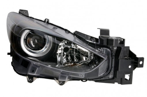 Far Dreapta (H11/H15/W5W, electric, cu motor, culoare: negru) potrivit MAZDA 3 02.17-03.19