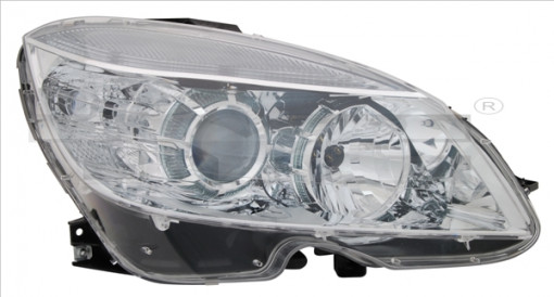 Far Dreapta (H7/H7, electric, cu motor, culoare insertie: cromat) potrivit MERCEDES C (W204) 01.07-08.07