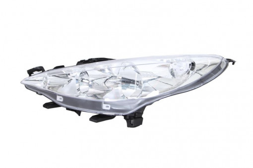 Far stanga (H1/H7, reglaj electric, cu motoras, fundal cromat, fundal transparent) PEUGEOT 207 2006-2009