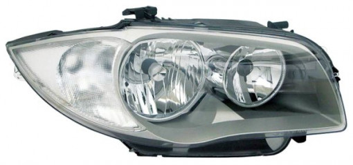 Far stanga (H7, reglaj electric, fundal negru/insertii crom) BMW Seria 1 2003-2007