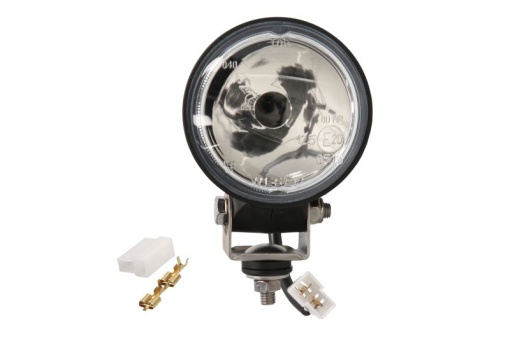 Far universal stanga/dreapta (faza lunga, H3, 12/24V, diametru 84mm, transparent, plastic, negru, lungime cablu: 200mm)