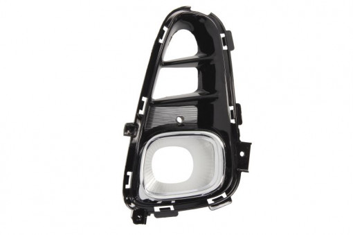 Grila bara Dreapta cu linii cromate, cu locas proiector, plastic, negru potrivit KIA PICANTO II, PICANTO III 05.11- 04.17-