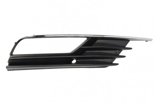 Grila bara fata Dreapta cu locas proiector, plastic, crom/negru potrivit AUDI A3 06.08- Sedan 04.12-06.16