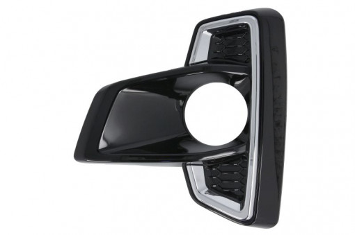 Grila bara fata stanga plastic, negru lucios/crom potrivit TOYOTA HILUX VIII 01.18-05.20