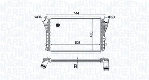 Intercooler potrivit AUDI A3, TT; SEAT ALTEA, ALTEA XL, LEON; SKODA OCTAVIA II, SUPERB II, YETI; VW BEETLE, CADDY III, CADDY III/MINIVAN, CADDY IV, CADDY IV/MINIVAN, EOS 1.4-2.0D 05.03-09.20