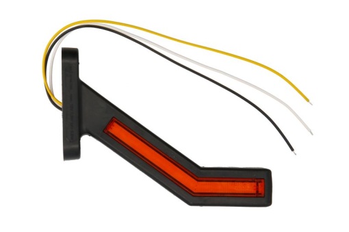 Lumina clarificare stanga, portocaliu/rosu/alb, LED, suprafata, lungime cablu 400mm, cu brat lung, 12/24V (indicator dinamic; cu functie de semnalizator spate)