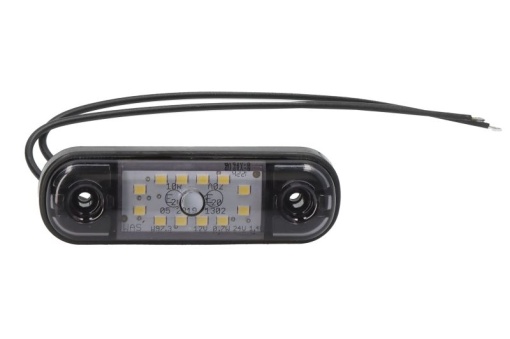Lumina delimitare stanga/dreapta, forma: oval, fumuriu/alb, LED, inaltime 24,2mm; latime 83,8mm; adancime 10,4mm lungime cablu 230mm, 12/24V (IP66/IP68)