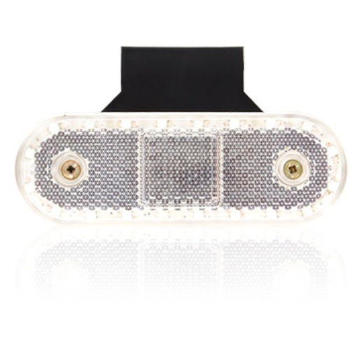 Lumini clarificare stanga/dreapta, forma: oval, alb, LED, inaltime 40mm; latime 114mm; adancime 25mm, în relief, lungime cablu 220mm, cu cuier, 12/24V