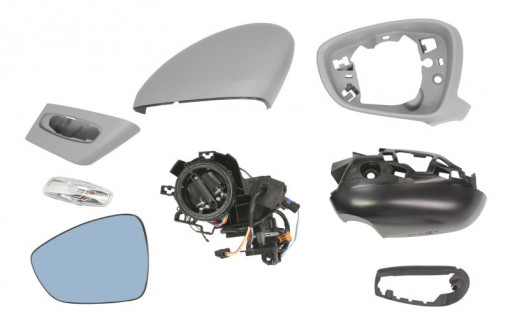 Oglinda laterala Stanga electrica, convexa, incalzita, albastru, pliabil electric potrivit CITROEN C5 II, C5 III