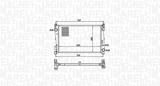 Radiator motor potrivit FIAT GRANDE PUNTO, PUNTO EVO/HATCHBACK; OPEL CORSA D, CORSA D/HATCHBACK 1.3D