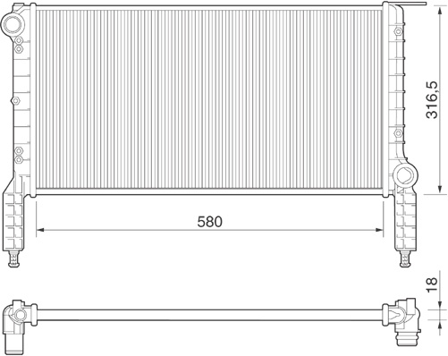 Radiator racire motor potrivit FIAT DOBLO, DOBLO/MINIVAN 1.2/1.6 03.01-