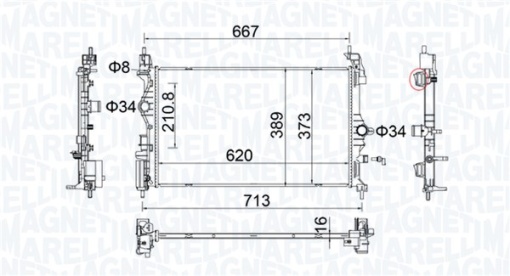 Radiator racire motor potrivit OPEL ADAM, CORSA E 1.0 07.14-