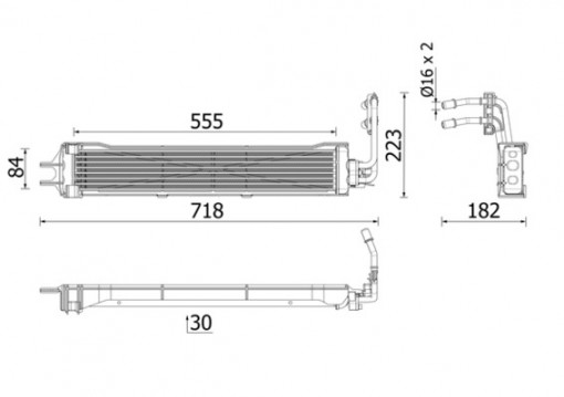 Radiator ulei potrivit BMW X5 (G05, F95), X6 (G06, F96), X7 (G07); ROLLS-ROYCE CULLINAN, GHOST II, GHOST II EXTENDED WHEELBASE, PHANTOM VIII 4.4/6.75 09.17- - Img 1