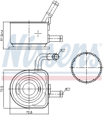 Radiator ulei potrivit HYUNDAI I20 ACTIVE, I20 II, I30, KONA, KONA/SUV; KIA CEE'D, CEED, PICANTO III, PRO CEE'D, PROCEED, RIO IV, STONIC, XCEED 1.0/1.0H 04.15-