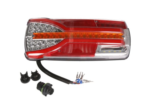 Stop spate stanga CARMEN (LED, 12/24V, cu intermitent, cu far ceață, lumina de marșarier, cu stop, lumină de parcare, cu iluminare placuta, reflector, conector: AMP 7PIN Bayonet, alb )