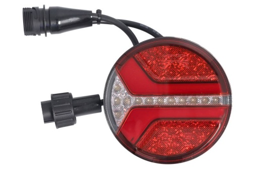 Stop spate stanga/dreapta ECOrotund (LED, 12/24V, cu intermitent, cu stop, lumina de parcare, fara proiector, lungime cablu: 0,3m, surub, conector: ASS2 2PIN/ASS2 7PIN)