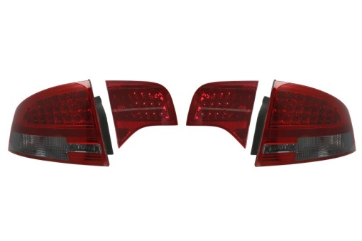 Stop spate stanga/dreapta (LED, culoare sticla: rosu, culoare indicator: fumuriu, set) potrivit AUDI A4 B7 11.04-03.09