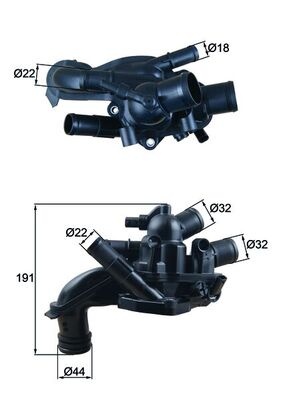 Termostat lichid racire (105°C, in carcasa) potrivit MINI (R56), (R57), (R58), (R59), CLUBMAN (R55), CLUBVAN (R55), COUNTRYMAN (R60), PACEMAN (R61) 1.6 09.06-10.16