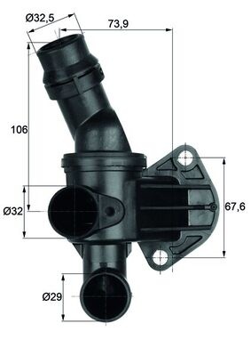 Termostat lichid racire (80°C, in carcasa) potrivit AUDI A1, A3, TT; SEAT LEON; VW GOLF V, GOLF VI, POLO V, SCIROCCO III 2.0/3.2 09.06-11.17