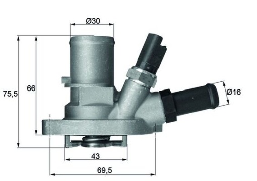 Termostat lichid racire (88°C, in carcasa) potrivit FIAT 500, 500 C, PANDA, PANDA/HATCHBACK; FORD KA; LANCIA YPSILON 0.9/1.2/1.2LPG 07.07-