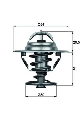 Termostat lichid racire (88°C) potrivit HYUNDAI TUCSON; LAND ROVER DEFENDER, DISCOVERY I; SAAB 900 II, 9000, 9-3, 9-5; VOLVO F10, F6, FL4 2.0-9.6D 03.75-01.12