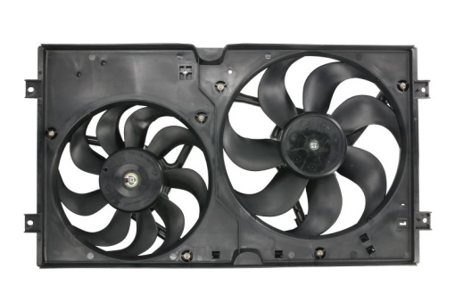 Ventilator radiator (cu carcasa, dublu) potrivit SEAT LEON; SKODA FABIA II, OCTAVIA I; VW BORA I, GOLF IV, LUPO I, NEW BEETLE, POLO III CLASSIC, POLO IV 1.0-2.0 06.96-
