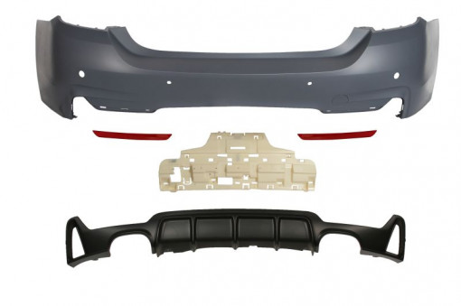 Bara spate pachet M, complet, locas senzor parcare: 4, grunduit potrivit BMW 4 F32, F82, 4 F33, F83 Cabriolet / Coupe 07.13-02.17
