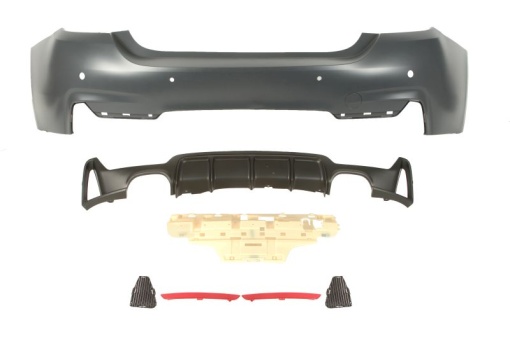 Bara Spate, pachet M, complet, număr locas senzori parcare 4, grunduit potrivit BMW 4 F32, F82, 4 F33, F83 Cabriolet / Coupe 07.13-02.17