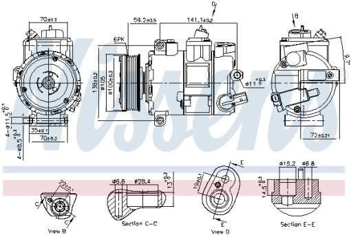 Compresor climatizare potrivit VW CALIFORNIA T6 CAMPER, MULTIVAN T6, TRANSPORTER T6, TRANSPORTER T6 / CARAVELLE T6 2.0 04.15-07.19