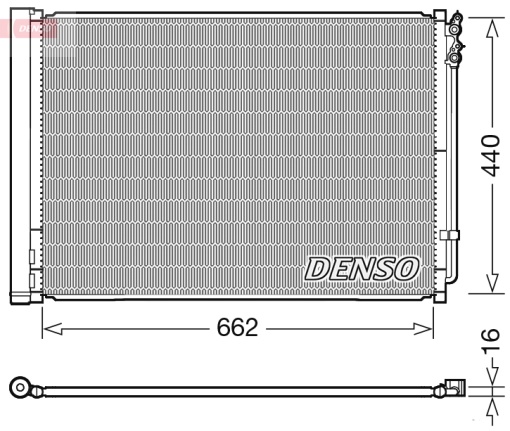 Condensator climatizare (cu uscator) potrivit BMW 5 (F10), 5 (F11), 5 GRAN TURISMO (F07), 6 (F12), 6 (F13), 6 GRAN COUPE (F06), 7 (F01, F02, F03, F04) 2.0D-4.4H 02.08-10.18