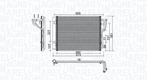 Condensator climatizare (cu uscator) potrivit HYUNDAI ELANTRA IV, I30; KIA CEE'D, PRO CEE'D 1.6-2.0D 11.05-12.12