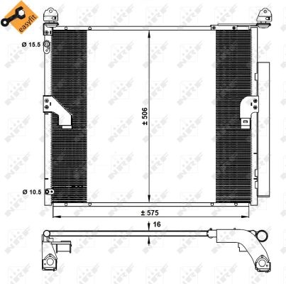 Condensator climatizare (cu uscator) potrivit LEXUS GX; TOYOTA LAND CRUISER, LAND CRUISER PRADO 3.0D/4.6 08.09-