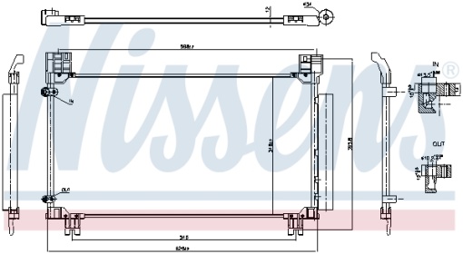 Condensator climatizare (cu uscator) potrivit TOYOTA YARIS, YARIS/HATCHBACK 1.5/1.8 03.17-06.20