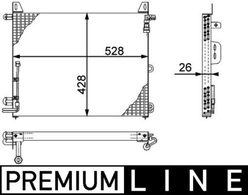 Condensator climatizare potrivit MERCEDES SL (R107) 2.9/4.1/4.9 05.80-08.89