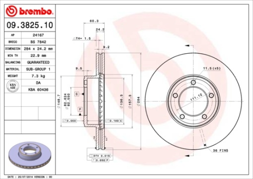 Disc frana Fata Dreapta/Stanga potrivit JAGUAR XJ, XJSC; ASTON MARTIN DB7 VOLANTE, DB7TAGE 3.2-6.0 09.73-10.03