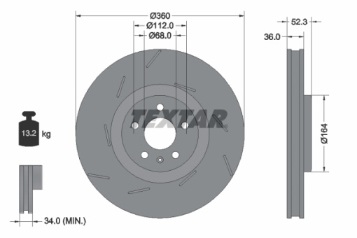 Disc frana Fata Stanga potrivit PORSCHE MACAN 2.0-3.6 02.14-