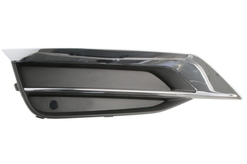 Element bara grila stanga cu locas senzori parcare, plastic, negru/crom potrivit VOLVO S90 II 03.16-01.20