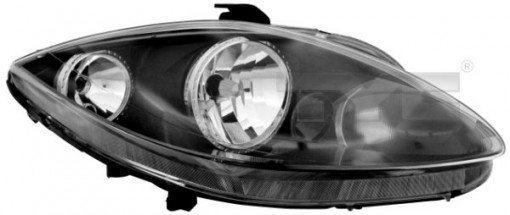 Far dreapta (H1/H7, reglaj electric, cu motoras, fundal negru) SEAT ALTEA, ALTEA XL, LEON, TOLEDO 2004-2009