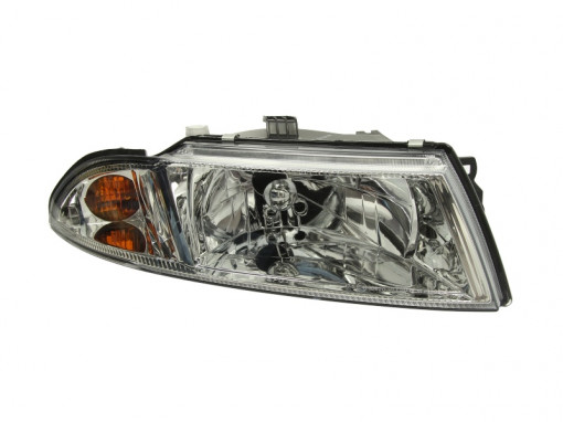 Far Dreapta (H4, electric, fara motoras, culoare insertie: cromat, culoare semnalizator: alb) potrivit MITSUBISHI CARISMA