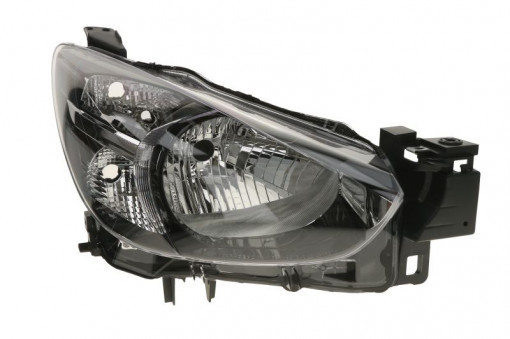 Far Dreapta (H4/W21/WY21W, fara motoras, culoare insertie: negru) potrivit MAZDA 2