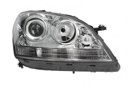 Far dreapta (H7, reglaj electric, cu motoras, fundal cromat) MERCEDES Clasa M 2005-2011