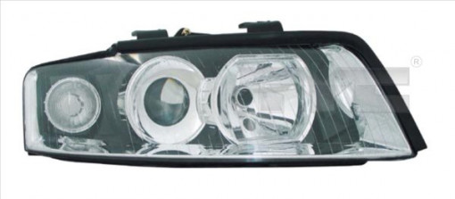 Far dreapta (H7, reglaj electric, fundal negru/insertii crom) AUDI A4