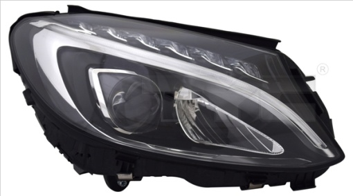 Far dreapta (LED, electric, cu motor, fara modul DRL LED; fara controler LED) potrivit MERCEDES C-KLASA W205 12.13-12.18