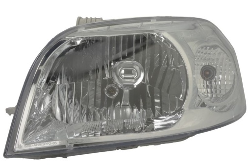 Far fata Stanga (H4, manual, fara motoras, culoare insert: cromat, culoare semnalizator: transparent) potrivit CHEVROLET AVEO / KALOS -05.11