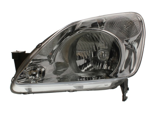 Far fata Stanga (H4, mecanic, fara motoras, culoare insert: argintiu, culoare semnalizator: alb) potrivit HONDA CR-V II