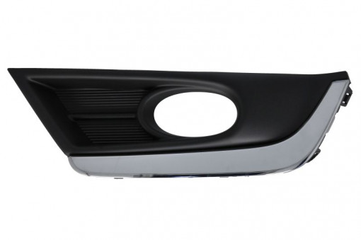 Grila bara fata stanga cu dunga crom, cu locas lampa ceata, plastic, negru potrivit HONDA CR-V V 12.16-06.23