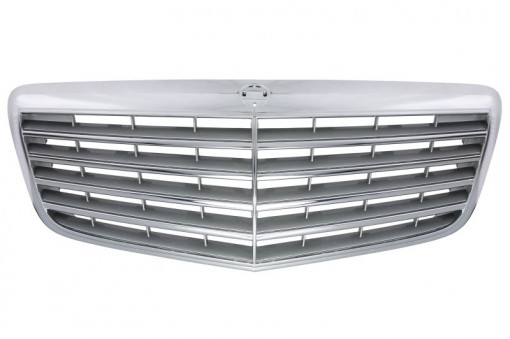 Grila fata ELEGANCE, completa, crom/argintiu MERCEDES Clasa E intre 2006-2010
