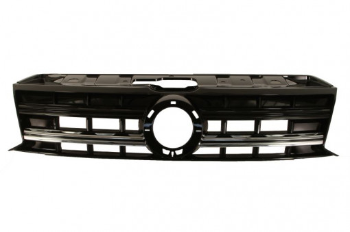 Grila radiator Mijloc cu locas emblema; cu ornamente cromate, negru potrivit VW AMAROK 3.0D dupa 2017