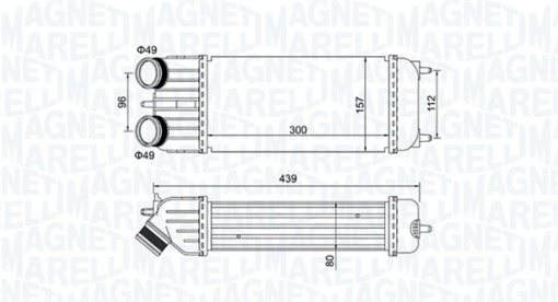 Intercooler potrivit CITROEN C2, C3 I, C3 II, C3 PICASSO; PEUGEOT 1007, 207, 207/HATCHBACK 1.4D/1.6D 09.05-